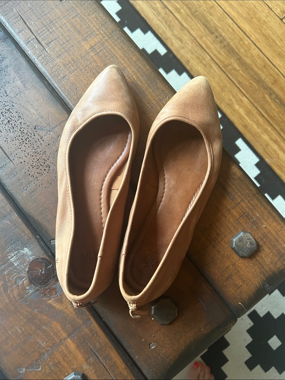 Frye Women's Pointed-Toe Flats in Tan Leather